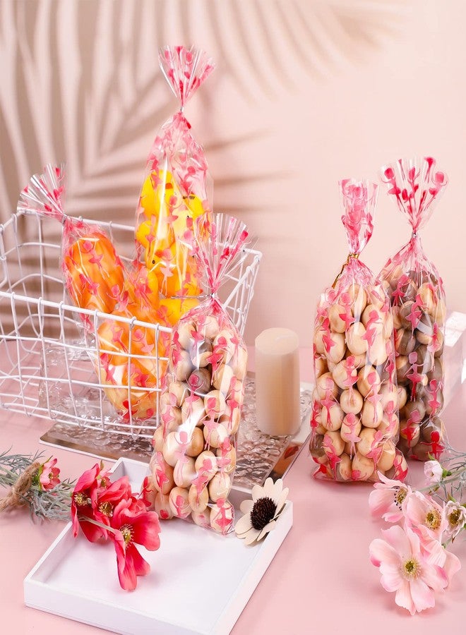 Fainne 100 Pieces Ballet Cellophane Goody Bags Ballet Girl Plastic Goody Bag Dancing Girls Transparent Candy Bags with 100 Pieces Silver Twist Ties for Ballet Theme Baby Shower Birthday Party Decors, Pink - Image 4